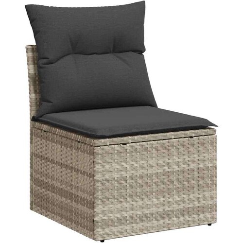 vidaXL 10-dijelni set vrtnih sofa poliratan s jastucima svijetlosivi Cijene