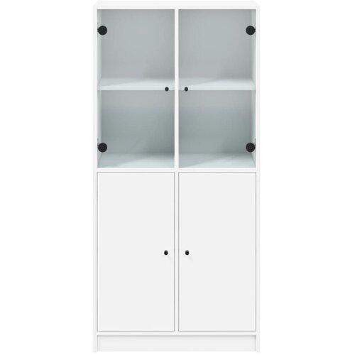  Visoka komoda s vratima bijela 68x37x142 cm konstruirano drvo Slike