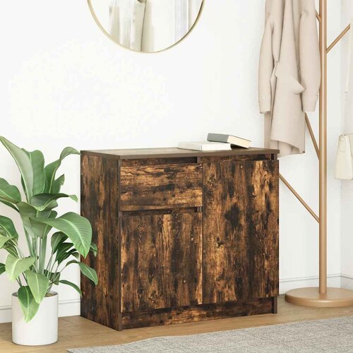 VidaXL Komoda s ladicama dimljenog hrasta 71x35x65cm konstruirano drvo Slike