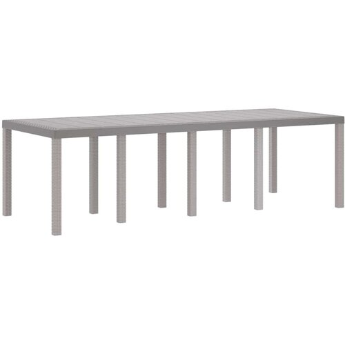  Stol za vrt Svjetlosiva 250 x 100 x 73 cm poliratan Slike