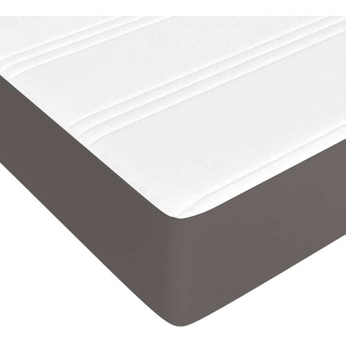 VidaXL Madrac s džepičastim oprugama sivi 90x190x20 cm od umjetne kože Slike