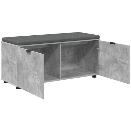  Klupa za hodnik s jastukom Betonski sivi 100 x 38 x 46 cm Slike