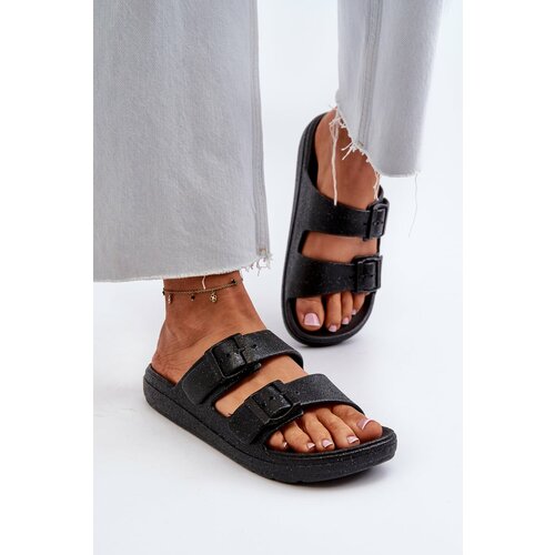 Kesi Women's slippers with glitter, Black Brianella Slike
