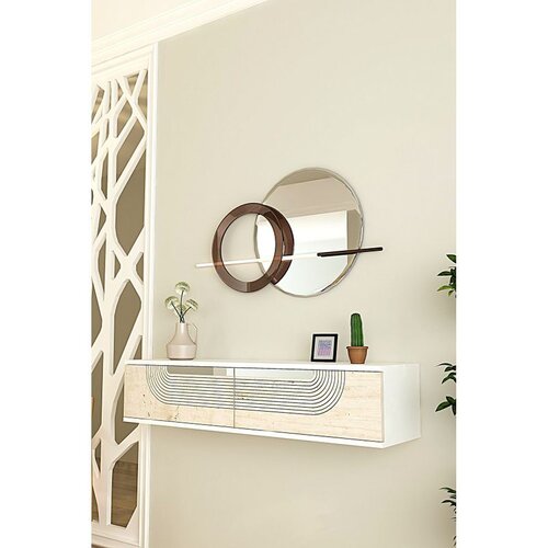 Hanah home komoda Meyra 120, 120 cm, bela / travertin / srebrna Cene