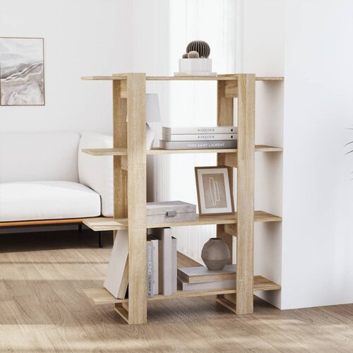 VidaXL knjižna omara/pregrada sonoma hrast 100x30x123,5 cm Slike