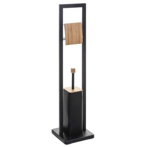 Five Držač Toaletnog Papira I Wc Četka Metal/Bambus Crna Slike