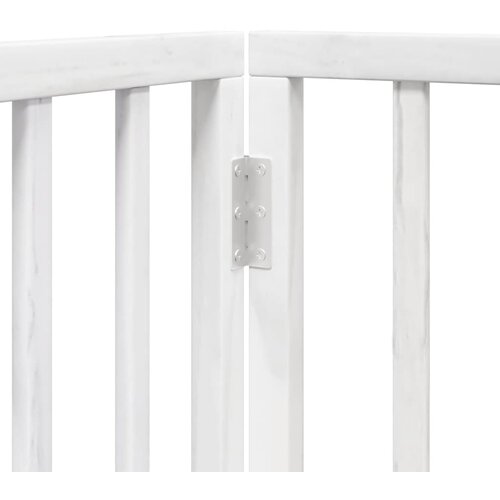  Vrata za pse s vrata&amp;scaron;cima 9 panela sklopiva 450 cm drvo topole Bijela 50 x 90 x 2 cm Slike