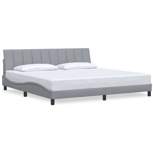 VidaXL okvir za krevet bez madraca svjetlosivi 200 x 200 cm od tkanine Slike