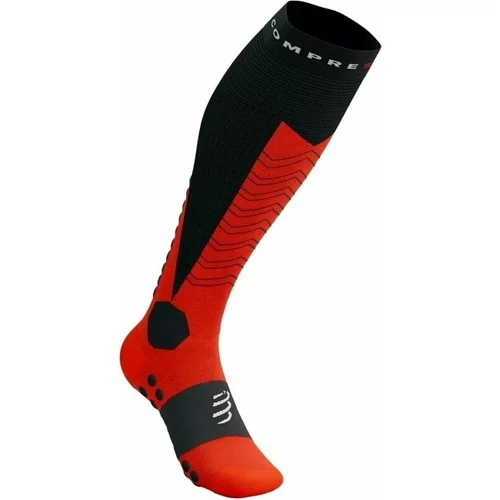 Compressport Ski Mountaineering Full Socks Black/Red T2 Čarape za trčanje