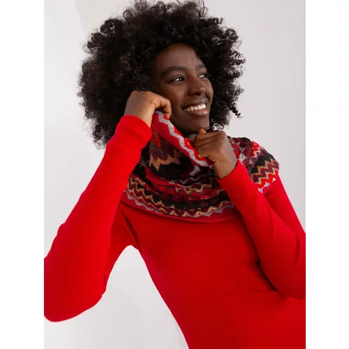 Fashion Hunters Red women's scarf with patterns
