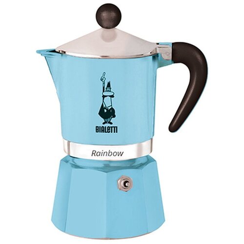 Bialetti Svetlo modra kafetiera Rainbow 3 skodelice Slike