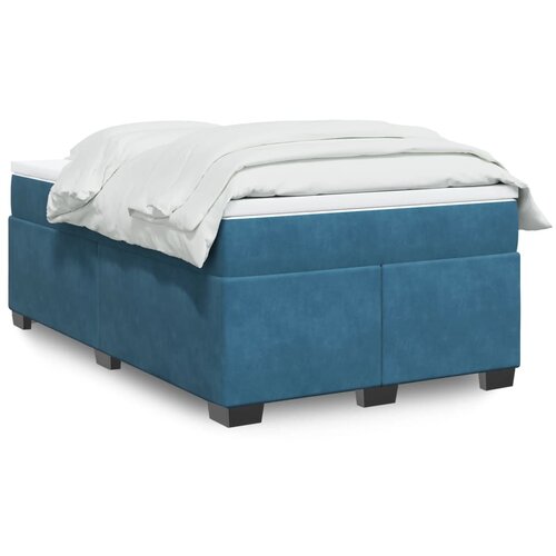 vidaXL Box spring krevet s madracem tamnoplavi 120 x 200 cm baršunasti Cene