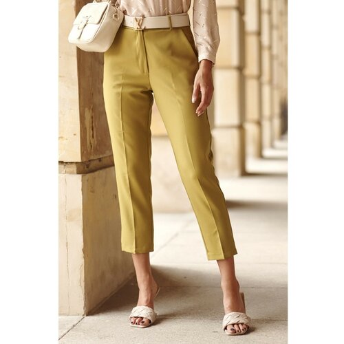 Fasardi Elegant pants with an olive edge Slike