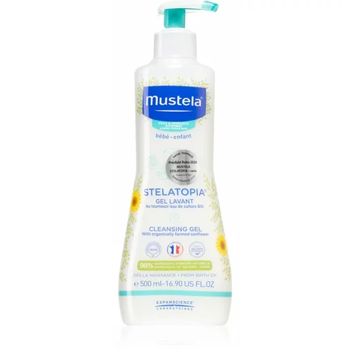 Mustela Bébé Stelatopia gel za čišćenje i pranje djece i beba za suhu i atopičnu kožu 500 ml