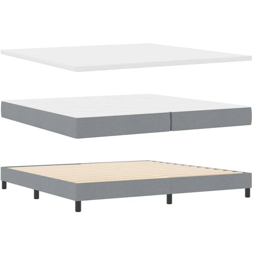  s opruga kutije Svijetlo siva 200 x 200 cm tkanina Slike