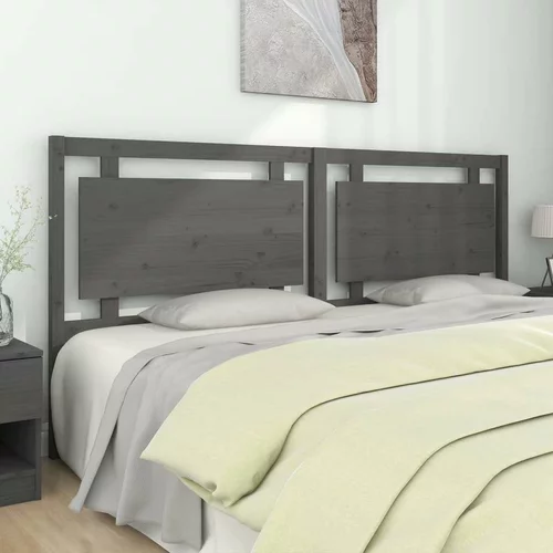  Uzglavlje za krevet sivo 205 5 x 4 x 100 cm od masivne borovine