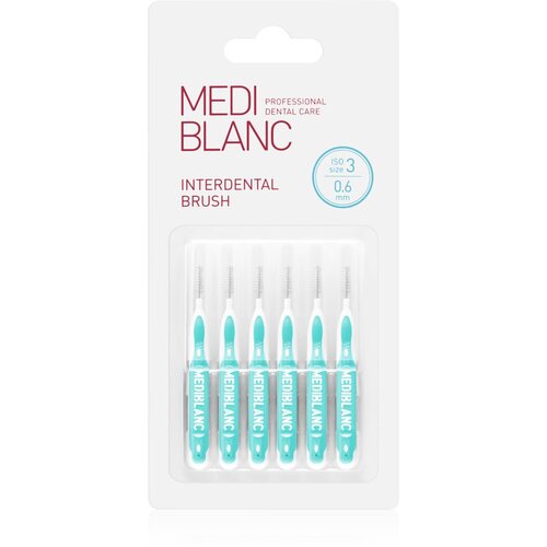 MEDIBLANC Interdental Pick-brush medzobna ščetka 6 ks 0,6 mm Blue 6 kos Cene