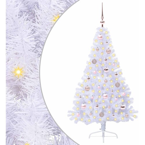 vidaXL Umestno božično drevo med 150 LED Bela 150 cm PVC in jeklo, (5000111320) Cene