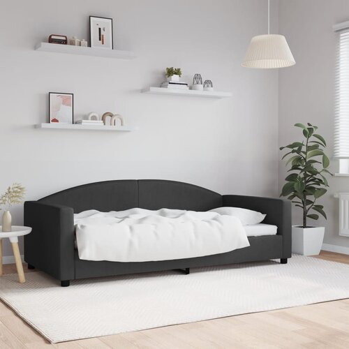  Dnevni krevet crni 90 x 190 cm od tkanine Cene