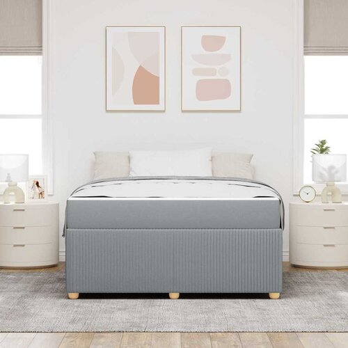  Krevetna konstrukcija Svijetlo siva 160 x 200 cm tkanina Slike