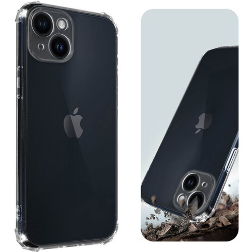 AVIZAR Prozoren gel silikonski ovitek za iPhone 14 z odbijacem, odpornim proti udarcem, (20640325) Slike