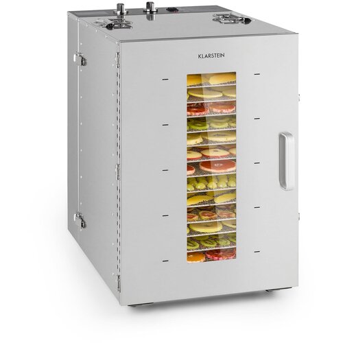 Klarstein Master Jerky 16, sušilnik za živila, 1500 W, 40 - 90 °C, 15 urni merilec časa, nerjavno jeklo, srebrn Cene