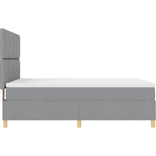  LED Box Spring Krevet Svijetlo siva 160 x 200 cm tkanina Slike