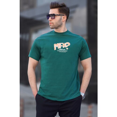 Madmext Dark Green Men's Printed T-Shirt 6124 Cene