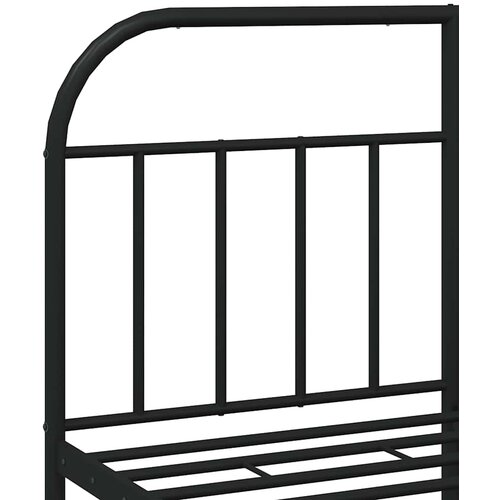  Metalni okvir za krevet s uzglavljem crni 150x200 cm Slike