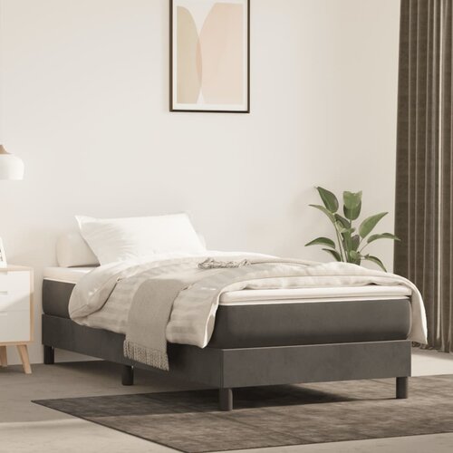 vidaXL Otroška vzmetnica z žepkasto vzmetjo temno siva 80x160 cm žamet Cene