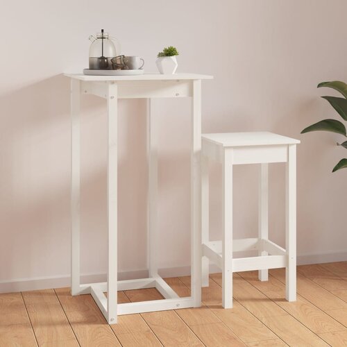  Barski stol bijeli 60 x 60 x 110 cm od masivne borovine Cene