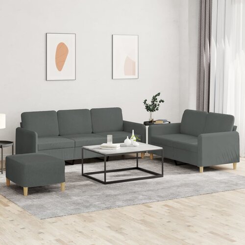  3-dijelni set sofa s jastucima tamnosivi od tkanine Cijene