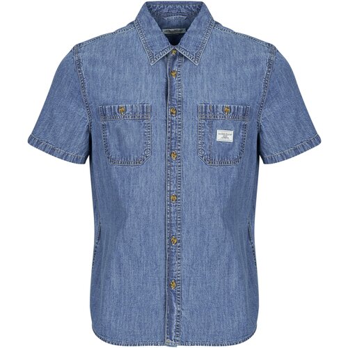 Guess REGULAR SS DENIM SHIRT Plava Cijene