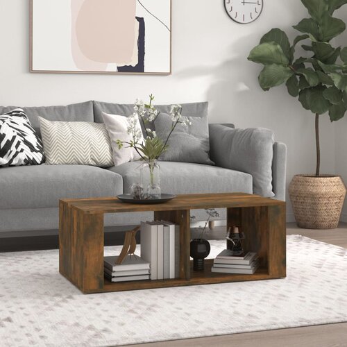 The Living Store Klubska mizica dimljeni hrast 100x50x36 cm inženirski les - Klubska Mizica, (21574049) Cene