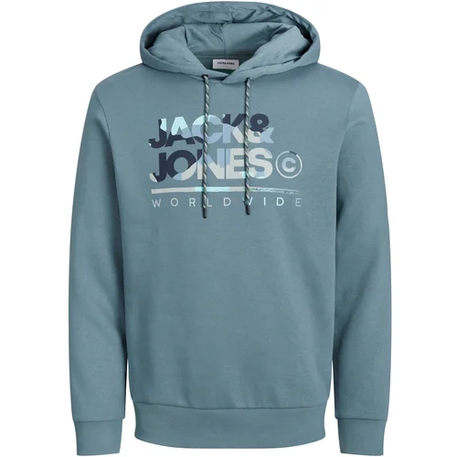 Jack & Jones Majica 'JJLUKE' mornarska / golobje modra / siva