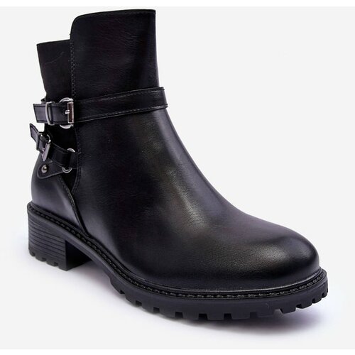 Kesi Leather Women's Shoes with Straps Black Minks Slike