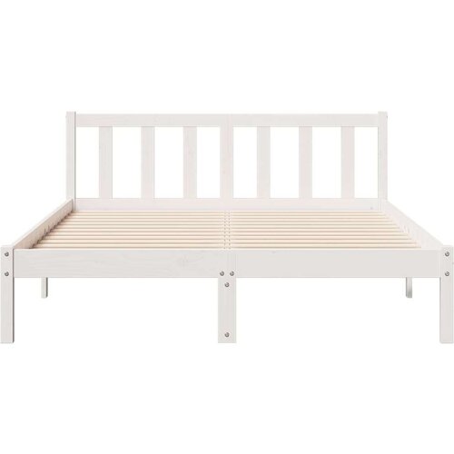 VidaXL okvir kreveta bez madraca bijeli 140 x 210 cm masivna borovina Slike