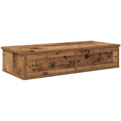 Maison Chic Stenska polica - Viseča Polica s predali starinski les 80x34x17 cm inž. les, (21793619) Slike