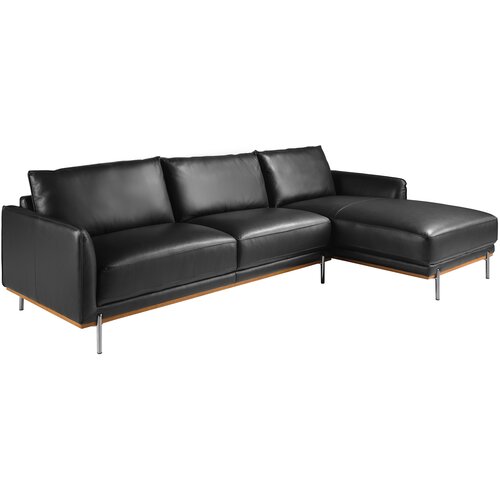 Angel Cerdá Desni chaise longue kavč črno usnje, (21327938) Cene