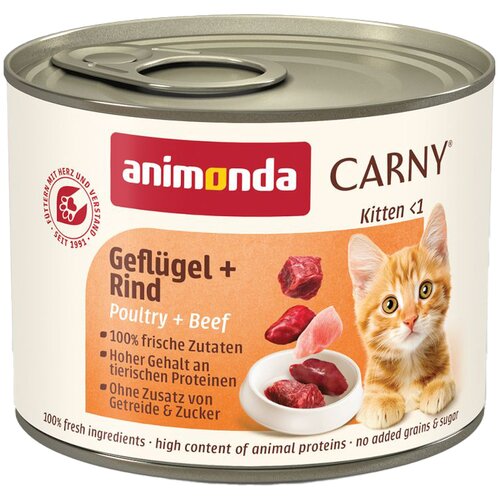  Ekonomično pakiranje animonda Carny kitten 24 x 200 g - Perad i govedina Cijene