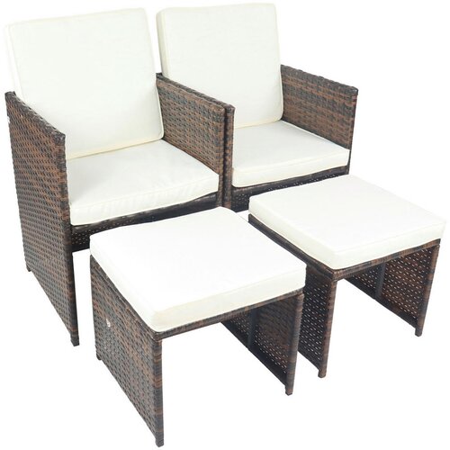 Ambia Garden Set Vrtnih Sedežev Raloso, Rjava, 4-Delno Cene