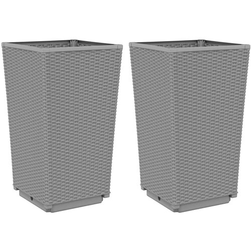 vidaXL Vrtne sadilice 2 kom sive 32 5 x 32 5 x 57 cm od PP-a Cene