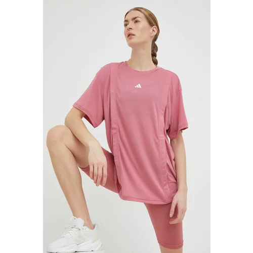 Adidas Nosečniška majica za vadbo Training Essentials roza barva