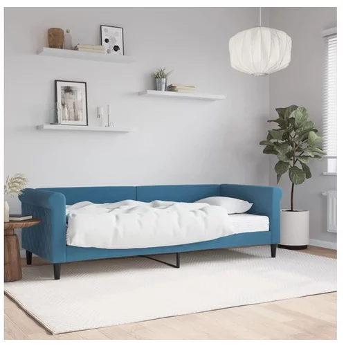 vidaXL Dnevna postelja z vzmetnico modra 80x200 cm žamet