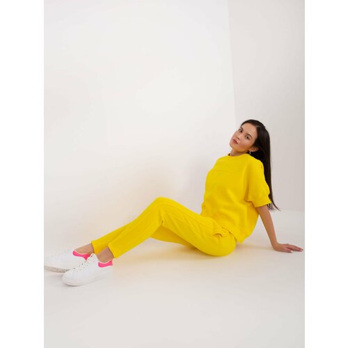 Fashion Hunters Yellow tracksuit with sweatshirt with patch Cene