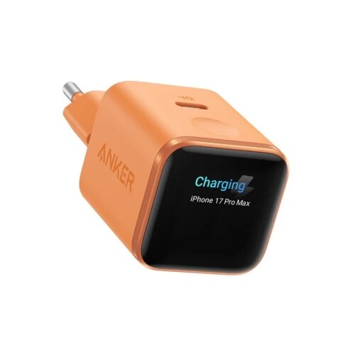 Anker Nano 45W putni zidni punjač sa ekranom, USB-C port, narandžasti Slike