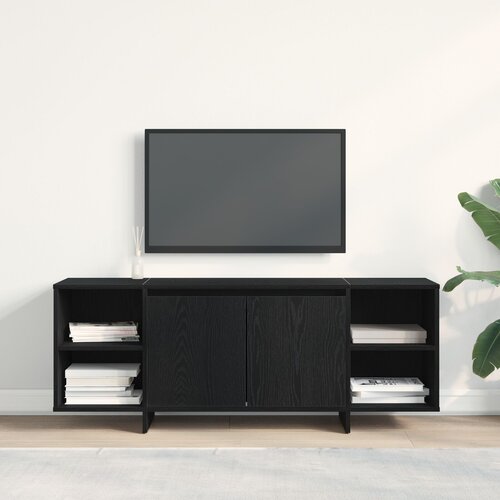 VidaXL TV ormar Crni hrast Konstruirano drvo 135x35x56 cm TV ormar Slike