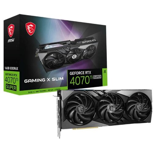 MSI nVidia GeForce RTX 4070 Ti 16GB 256bit RTX 4070 Ti SUPER 16G GAMING X SLIM grafička kartica Slike
