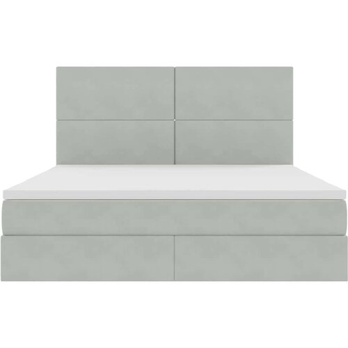  LED krevet za pohranu s madracem Svjetlosiva 160 x 200 cm Slike