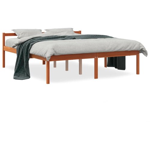  The Living Store Postelja za starej&amp;scaron;e vo&amp;scaron;čeno rjava 150x200 cm trdna borovina - Postelja Za Starostnike, (21455307) Slike